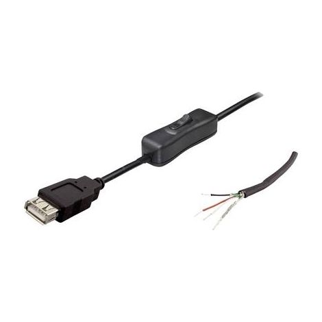Cavo di collegamento USB con interruttore Presa dritta TC-2509040 TRU COMPONENTS Contenuto: 1 pz.