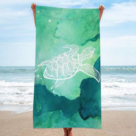 Serviette de plage, serviette de plage XXL, serviette de plage en microfibre, serviette anti-sable à séchage rapide pour le sport, les voyages, le yoga, le camping, la plage et la salle de sport (vert (1/5)