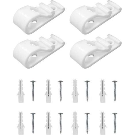 Cordon de chaînette en plastique pour store enrouleur romain, clip de sécurité enfant de type P, adapté aux stores enrouleurs romains verticaux, livré avec 8 vis et 8 poteaux en plastique (blanc). (1/4)