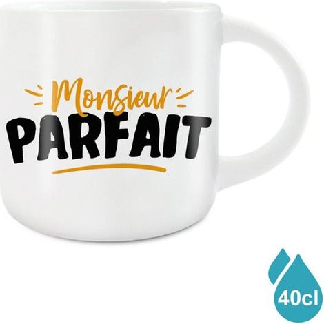 Large White Ceramic Mug Mr. Perfect - White (1/3)
