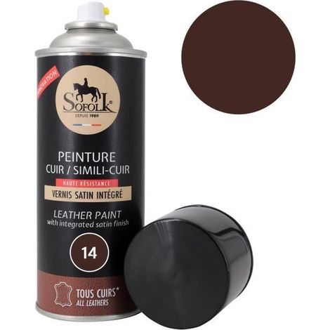 Vernice per pelle (14-CIOCCOLATO) con vernice incorporata - SOFOLK - Cura per sedili e volanti auto, divani, scarpe, ecc. (1/4)
