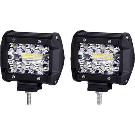 Phare de Travail LED 12V 60W Projecteur Voiture Etanche Spot Flood Feux Antibrouillard Feux de Travail pour Voiture Camion Tracteur SUV(2 PCS) (1/5)
