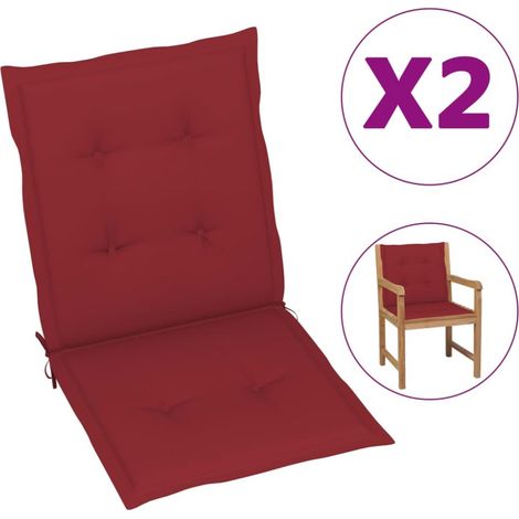 vidaXL Gartenstuhlauflagen für Niedriglehner 2 Stk. Weinrot 100x50x3cm