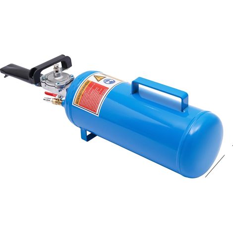 Compresor de neumáticos, capacidad de 8 litros, manómetro de precisión, color azul. (1/2)
