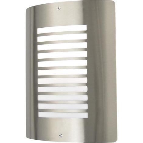 Litecraft Sigma Wall Light Slatted IP44 Rated Outdoor Lantern - Stainless Steel (1/5)