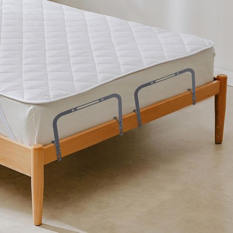 2Pcs Mattress Retainer Bar, Adjustable Mattress Slide Stopper - Holder in Place, Metal Bed Retainer Easy Installation Non-Slip for Platform/RV Beds/Adjustable Beds (1/5)