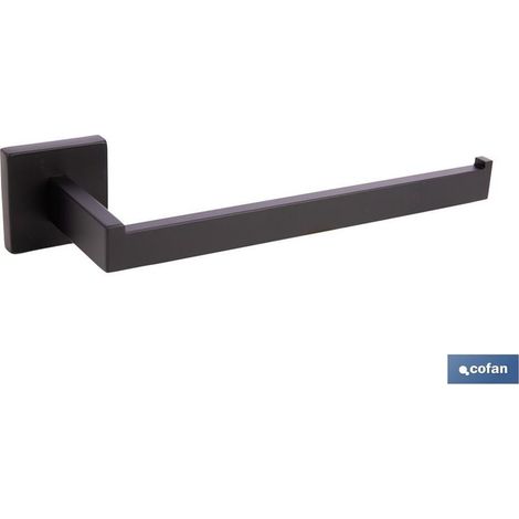 Porte-serviettes en acier noir mat au design carré Gamme Faial 27 x 8 x 5,5 cm (1/4)