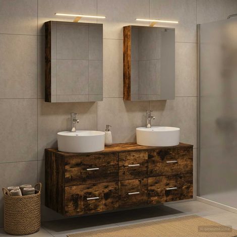 vidaXL Bathroom Furniture Set 5 pcs Smoked Oak (1/5)