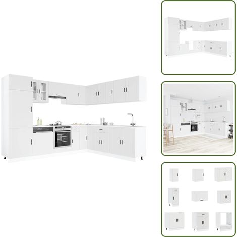 vidaXL 14-tlg. Küchenschrank-Set Porto Weiß Holzwerkstoff (1/5)