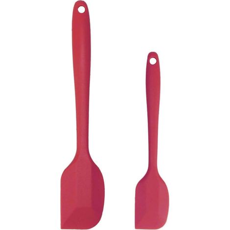 Spatule Pâtisserie Gâteau Silicone Ensemble 2 Pcs Chaleur Résistant Cuisine Caoutchouc Tournant Antiadhésive pour Cuisson Four et Mélange rouge (1/5)