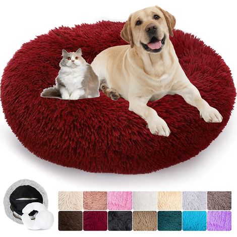 Panier Rond Chien Dehoussable 60 cm Rouge