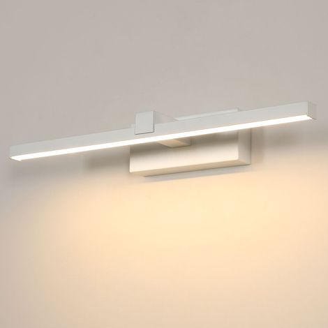 GOECO 60 cm LED-Badezimmerspiegelleuchte, 8 W, 1100 lm, IP44 wasserdicht, moderne Spiegelleuchte, warmweiß (3000 K), weiß