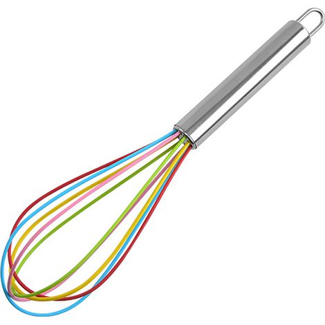 Fouet Manuel - Tige En Acier Inoxydable - Têtes En Silicone Alimentaire - Pour Préparer Œufs Crème Pâte - 1 Pièce (1/5)