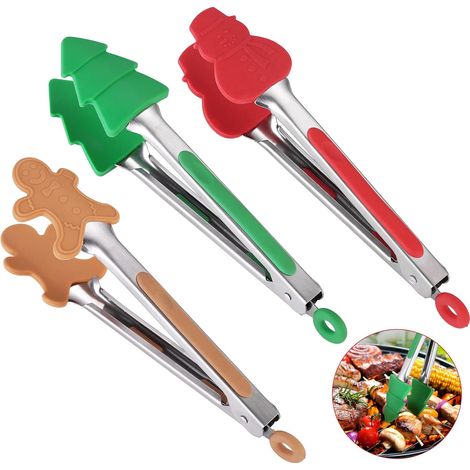 Set of 3 Mini Silicone Christmas Clips, 7 Inch Christmas Style Clips, Colorful Clips for Little Kids, for Holding Food (1/5)
