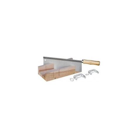 Caja de ingletes de madera + sierra de respaldo 250 x 70 x 30 mm - Outifrance