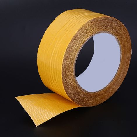Ruban adhésif double face en fibre de verre haute résistance pour revêtements de sol, linoléum et vinyle. Ce ruban adhésif renforcé par une structure en fibre à mailles croisées est ultra-adhésif et m