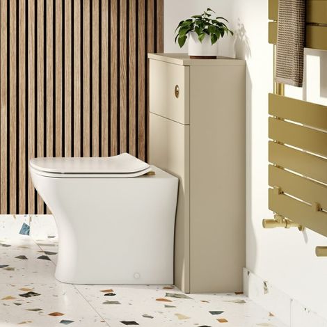 Signature Verge Back to Wall WC Toilet Unit 503mm Wide - Matt Cotton (1/4)