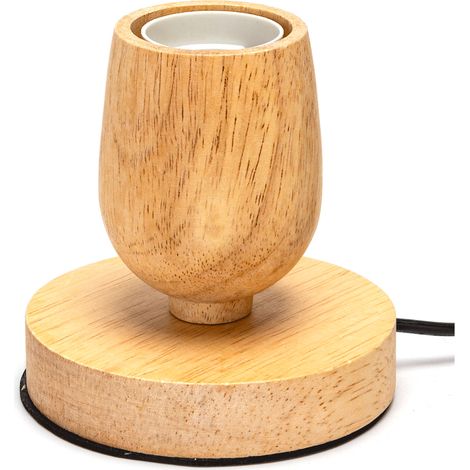 Portalampada da tavolo Cilindro con base in legno E27 100&215100 mm Aigostar (1/5)