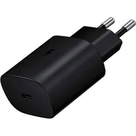 Chargeur USB-C 25W PD rapide pour Samsung Note 20, adaptateur secteur 25W avec prise EU, chargeur de téléphone noir (1/5)