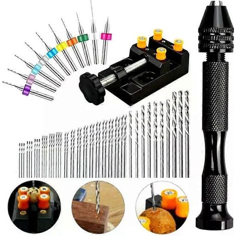 Kit de perceuse à main ergonomique en aluminium (49 pièces) avec mandrin sans clé et foret en alliage - Outils de précision pour le bricolage (1/4)