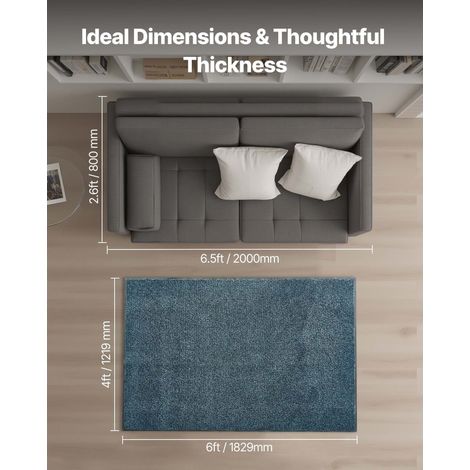 Paillasson d'entrée 1829 x 1219 mm tapis sol commercial intérieur/extérieur, moquette couloir industriel dos PVC, tapis hall lourd lavable balcon garage bleu ardoise (1/5)