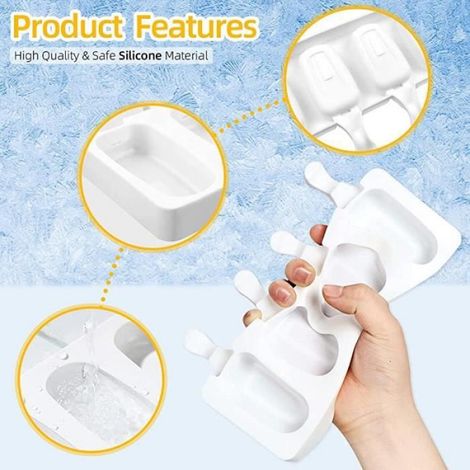 Moules à Glace - DIY - 2 Pcs - Silicone de qualité alimentaire - 100 Bâtons en Bois - Réutilisables (1/4)