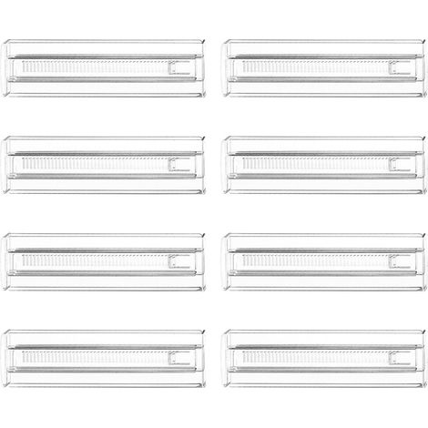 Séparateur de tiroir 8 pièces - Séparateur de tiroir - Organisateur de tiroir - Séparateur de tiroir ajustable - Séparateur de penderie - Séparateur de tiroir de cuisine - Transparent - 28,7-50,5 cm - (1/5)
