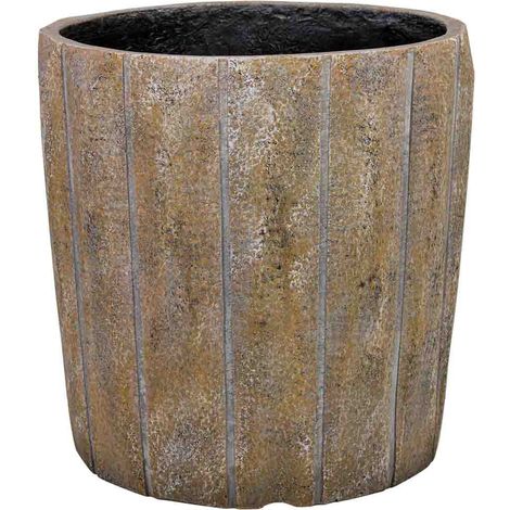 Macetero de fibra de vidrio marrón 35,5x35,5x35,5cm