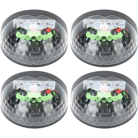 Lot de 4 lampes murales solaires semi-circulaires étanches d'extérieur à 6 LED, coque noire, lumière blanche (1/5)