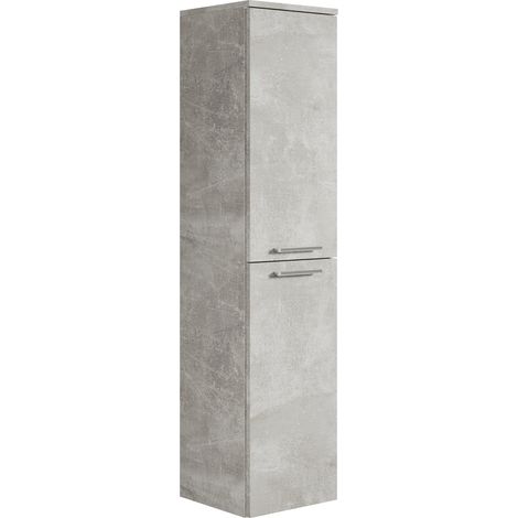 Mobile bagno Saturnus 130cm Grigio Cemento - pensile alto con 2 ante