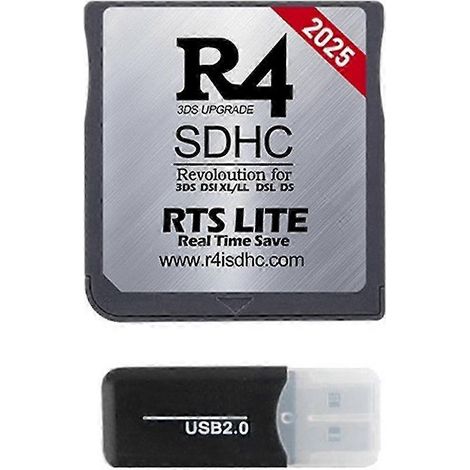 Carte R4 à graver, carte flash R4 SDHC, carte COM Dual Core R4 Game Gold, adaptateur de sauvegarde instantanée gris foncé (1/5)