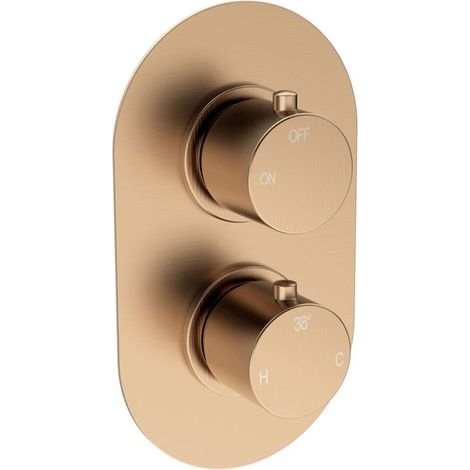 Signature Reflex Thermostatic 1 Outlet Concealed Shower Valve Dual Handle - Brushed Bronze