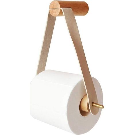 Porte Rouleau de Papier Toilette, Porte Rouleau en Bois Porte-Papier de Toilette Mural en Creative (1/5)
