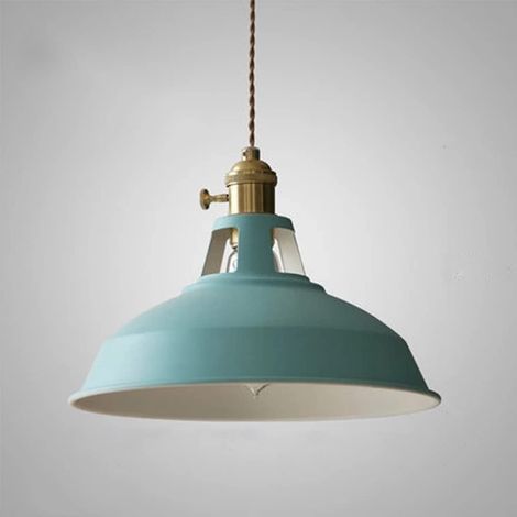 Industrielle Pendelleuchte, Retro-Deckenleuchte E27, dekorative Beleuchtung, Vintage-Metall-Kronleuchter-Deckenleuchte, für Küche, Schlafzimmer, Esszimmer (Blau)