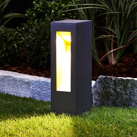 LED Outdoor lights 'Jenke' (modern) in Black made of Aluminium (1 light source,) from Lucande pillar lights, garden light, path light, bollard light, path lamp, pillar light (1/5)