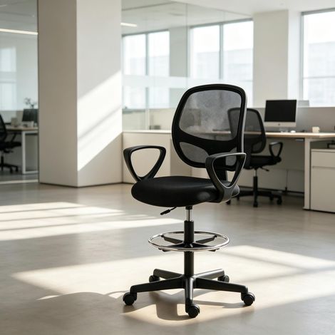 Silla de escritura ergonómica con reposapiés y función reclinable, silla de oficina regulable en altura (solo con la silla de oficina). (1/5)