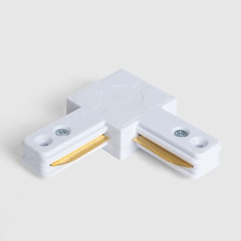 Conector Tipo L para Carril Monofásico PC Blanco