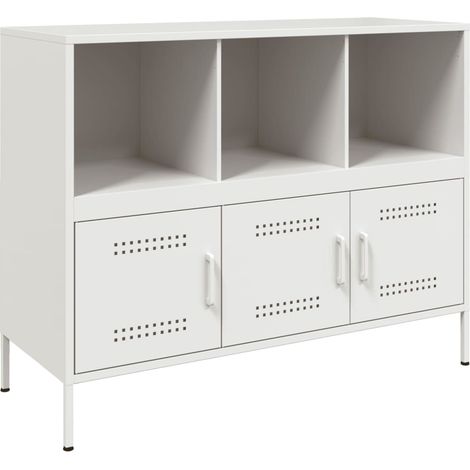 Aparador cómoda cómoda armario mueble organizador cocina salón salón 100,5 x 39 x 79 cm acero blanco 020030149
