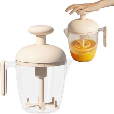 Handrührgerät, Schneebesen, Handmixer, Zutatenmixer, 9 x 15 x 19 cm, zum Aufschäumen von Eiern und Milch in der Küche, weiß (1/5)