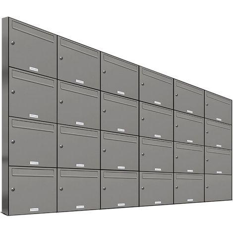 23er Premium Briefkasten Aluminiumgrau RAL Farbe 9007 für Außen Wand Postkasten 6x4 (1/5)