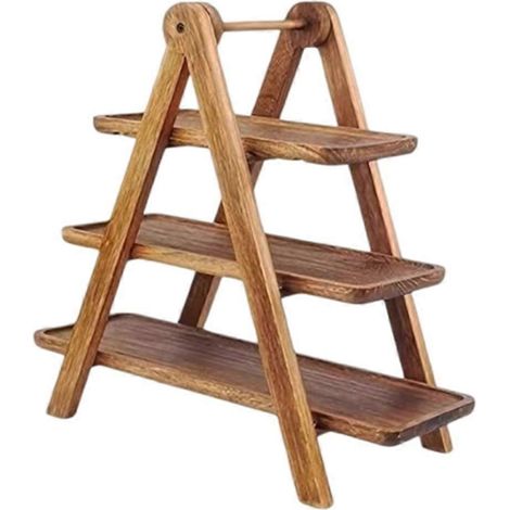 Élégant plateau en grilles de bois robuste pour noix et en-cas, idéal pour salon ou bureau. (1/4)