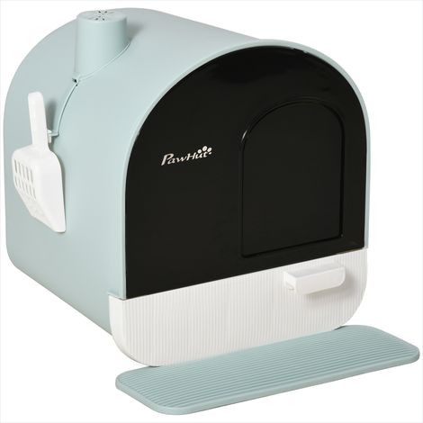 Bac à litière pour chat avec porte battante et pelle 43 x 44 x PP (1/5)