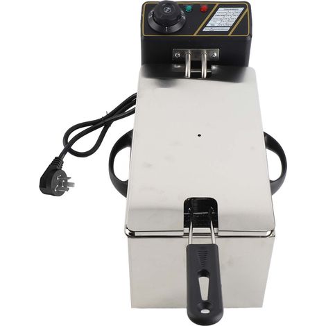 Friteuse électrique 4 L/4,2 pintes avec panier-filtre à huile amovible, acier inoxydable, thermostat automatique 60-200 °C/140-392 °F, idéale pour les frites, le poulet et le poisson. Compatible lave- (1/5)