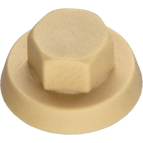 Capuchon Tête hexagonale TH Polyéthylène RAL1001 beige pour vis autoperceuse ou tole de diam 6.3 - 1000 pièces (1/4)