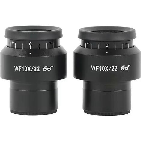 Lot de 2 oculaires grand angle WF10X/22 pour microscope, lentille de champ réglable, 30 mm. (1/5)