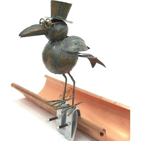 Rabe aus Metall 8912 Dachschmuck für die Dachrinne 30 cm Vogel Figur Dekoration (1/2)