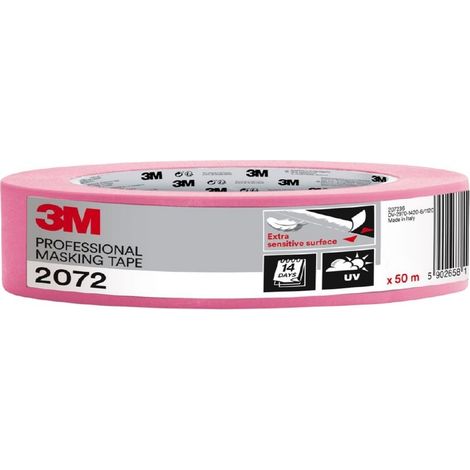 Ruban de masquage professionnel ROSE 3M 2072 surface extra sensible longueur 50m Taille: 24 mm