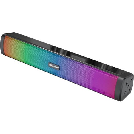 Enceinte Bluetooth - Haut-Parleurs Stéréo Dual Full-Range - Connexion Bluetooth 5.1 - RGB Contrôlable - Pour PC Ordinateur Portable Téléphone - 2 Pièces