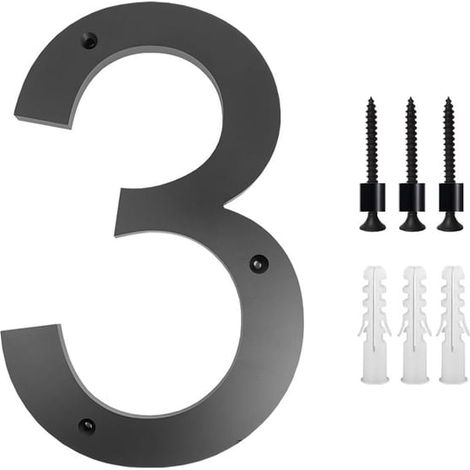 Plaque de porte moderne en acier inoxydable brossé - 8 pouces, acier inoxydable noir massif (taille 3) (1/5)