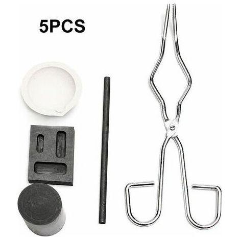 5Pcs Resistant A La Chaleur Coulee De Lingotiere Outil Smelting Or Argent Fournaise Kit Scrap Bijoux Raffinage De Fusion Metal Or Forge Set Graphite Fonderie Creuset Pour La Fusion Experience Chimique (1/5)
